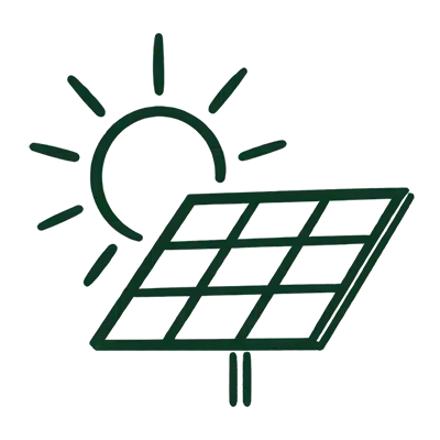 Otarci Construction bois pictogramme energie solaire