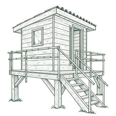 Otarci cabane en bois fayence cabane pictogramme