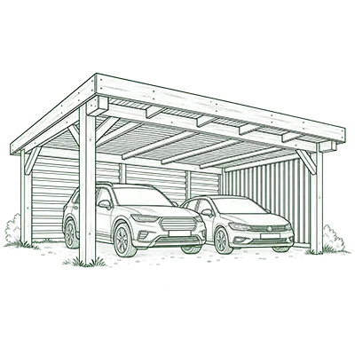 Otarci cabane en bois fayence carport pictogramme