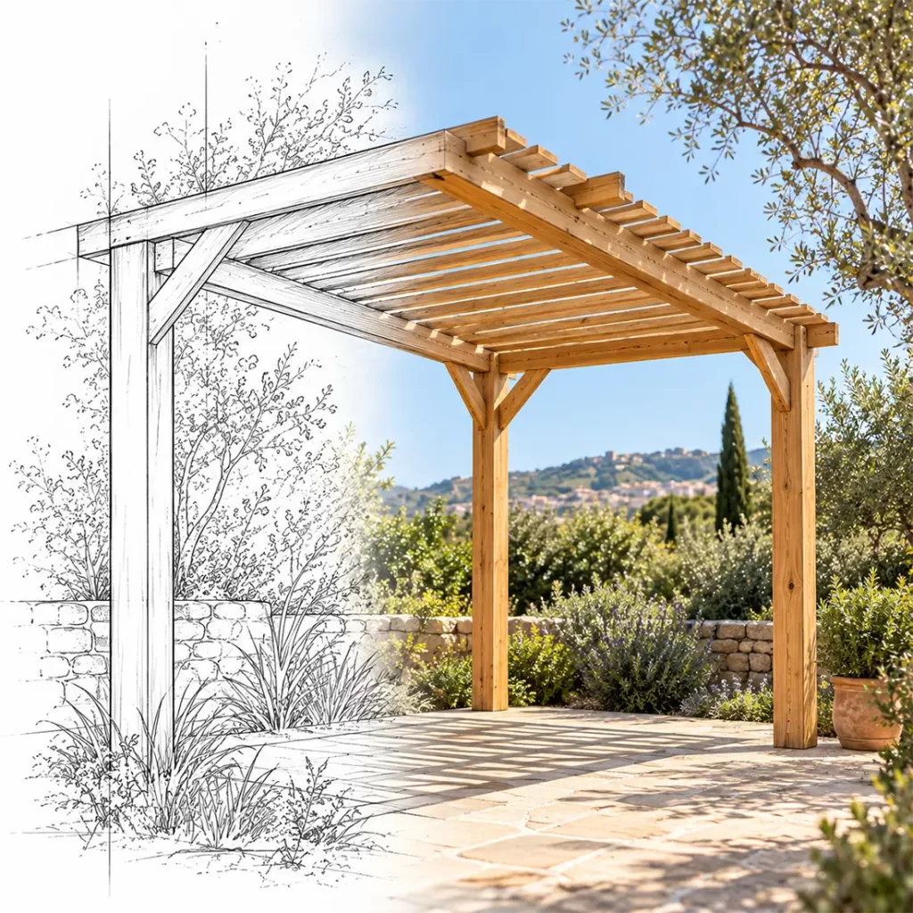 Otarci pergola et terrasse fayence sur mesure