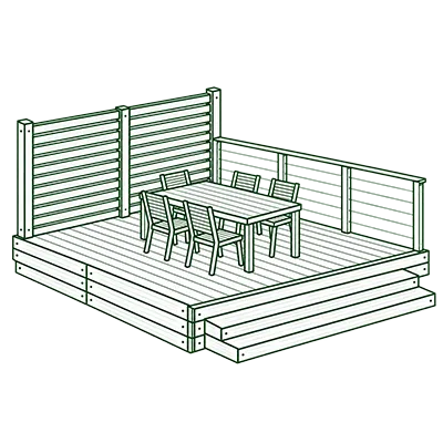 Otarci pergola et terrasse fayence terrasse pictogramme